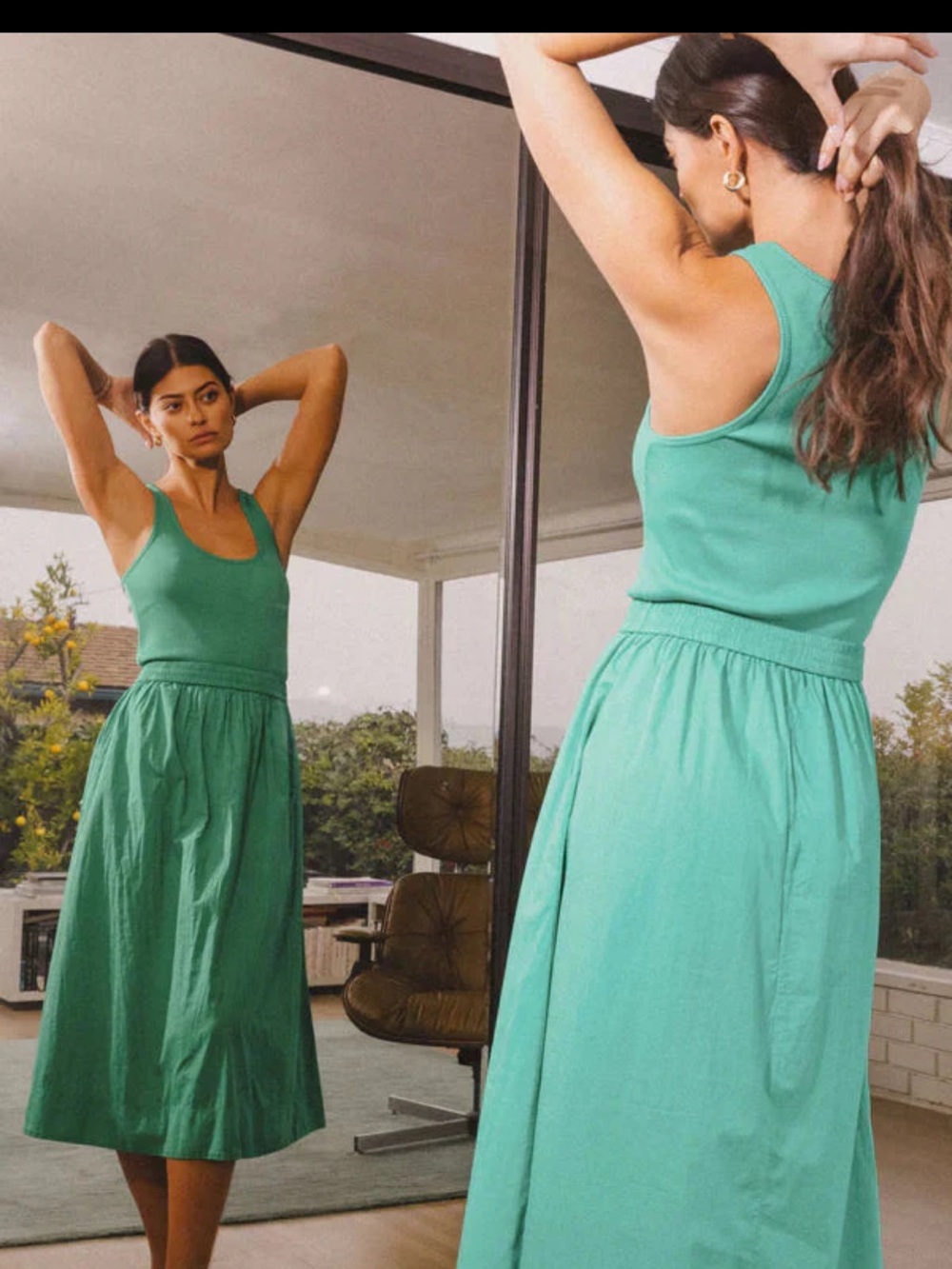 Nation Sadelle Combo Midi Tank Dress- Island Time, NWT, S